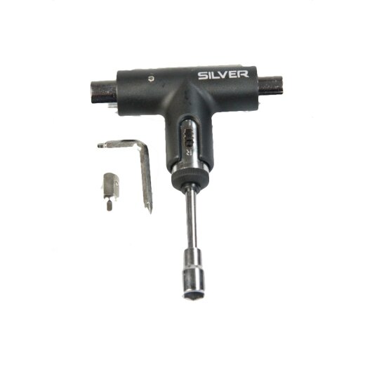 Silver Skate Longboard Tool Pro Black / Silver Steel