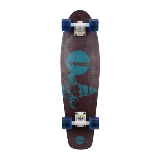 HW-Shapes MINI CRUISER Skateboard Burgundy Beige