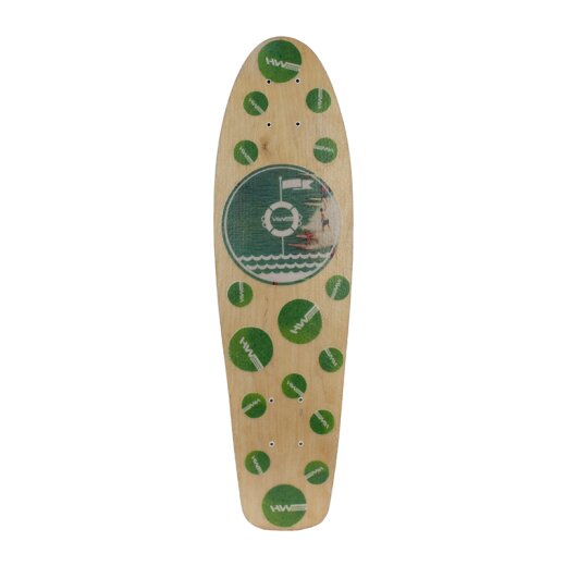 HW-Shapes MINI CRUISER Glasfaser Deck Woody Logo