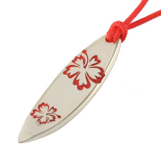Silver+Surf Silber Schmuck Surfboard Hawaii Rot