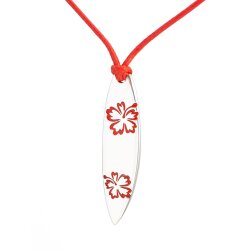 Silver+Surf Silber Schmuck Surfboard Hawaii Rot