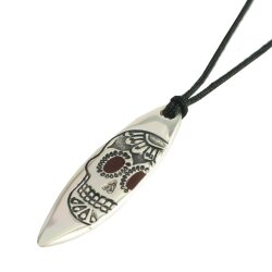 Silver+Surf Silber Schmuck Surfboard Gr XL Skull