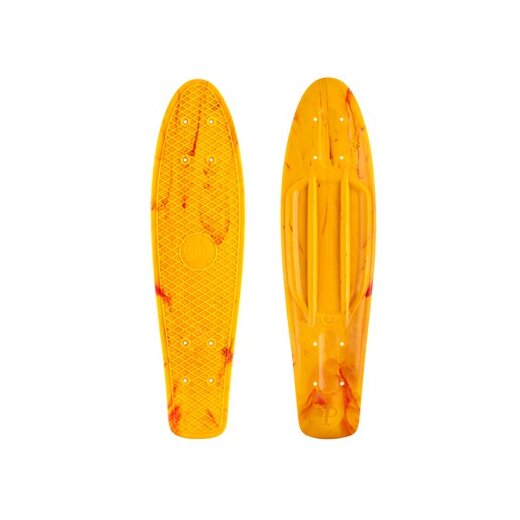 Penny Original 22" Skateboard Plasticcruiser Deck Yellow Red Marble