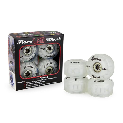 Sunset FLARE LED Street WHEELS (4er Set) 54mm/ 90a Wei&szlig;