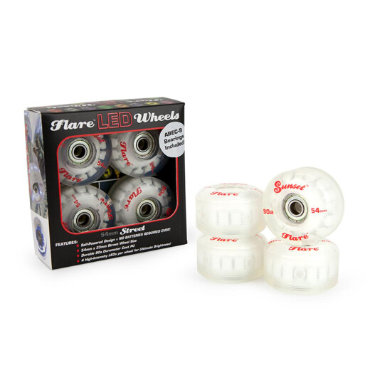 Sunset FLARE LED Street WHEELS (4er Set) 54mm/ 90a Rot