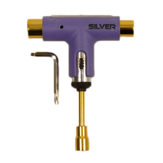 Silver Skate Longboard Tool Neon Collection Purple Gold