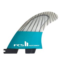 FCS 2 Performer PC Carbon Teal Tri Fins (XS)