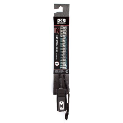 Ocean &amp; Earth SUP Spiral Knee Leash 8mm 100" Black Coax