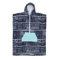 Ocean & Earth Girls Zip Tie Hooded Poncho Navy