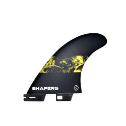 Shapers Fins Medium-Large CoreLite Tri-Fin Set Black/Yellow