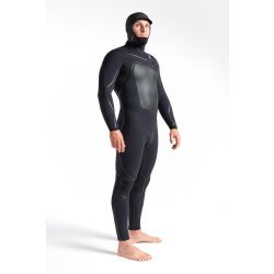 C-Skins Wired Hooded 5/4 Frontzip Neoprenanzug Black