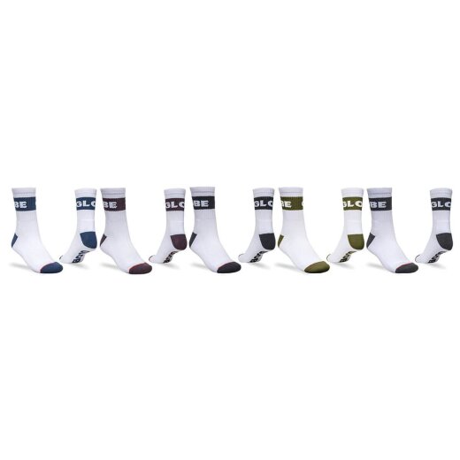 Globe Socken Horizons Crew 5 Pack White