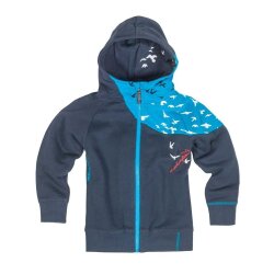 SchwerelosigKite Kids Zip Hood Sweat Wind Midnight Blue