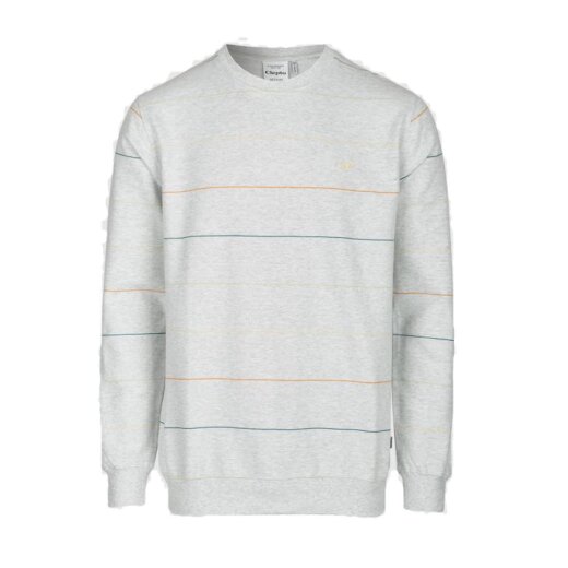Cleptomanicx Crewneck Multi Stripe Light H. Gray Lemon Meringue