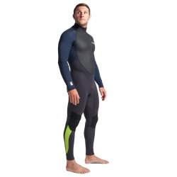 C-Skins Element 3/2 Backzip Steamer Neoprenanzug Anthracite Bluestone Lime