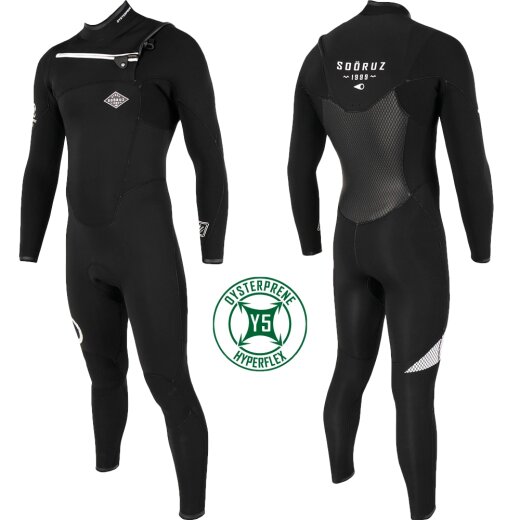 So&ouml;ruz Fighter Oysterprene 3/2 Chestzip Neoprenanzug Black