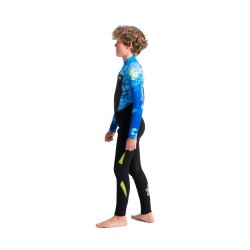 C-Skins Legend Junior Back Zip Steamer 4/3 Kinder Neoprenanzug Black/ Blue Tie Dye/ Lime