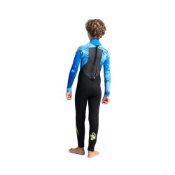 C-Skins Legend Junior Back Zip Steamer 4/3 Kinder Neoprenanzug Black/ Blue Tie Dye/ Lime
