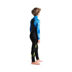 C-Skins Legend Junior Back Zip Steamer 4/3 Kinder Neoprenanzug Black/ Blue Tie Dye/ Lime